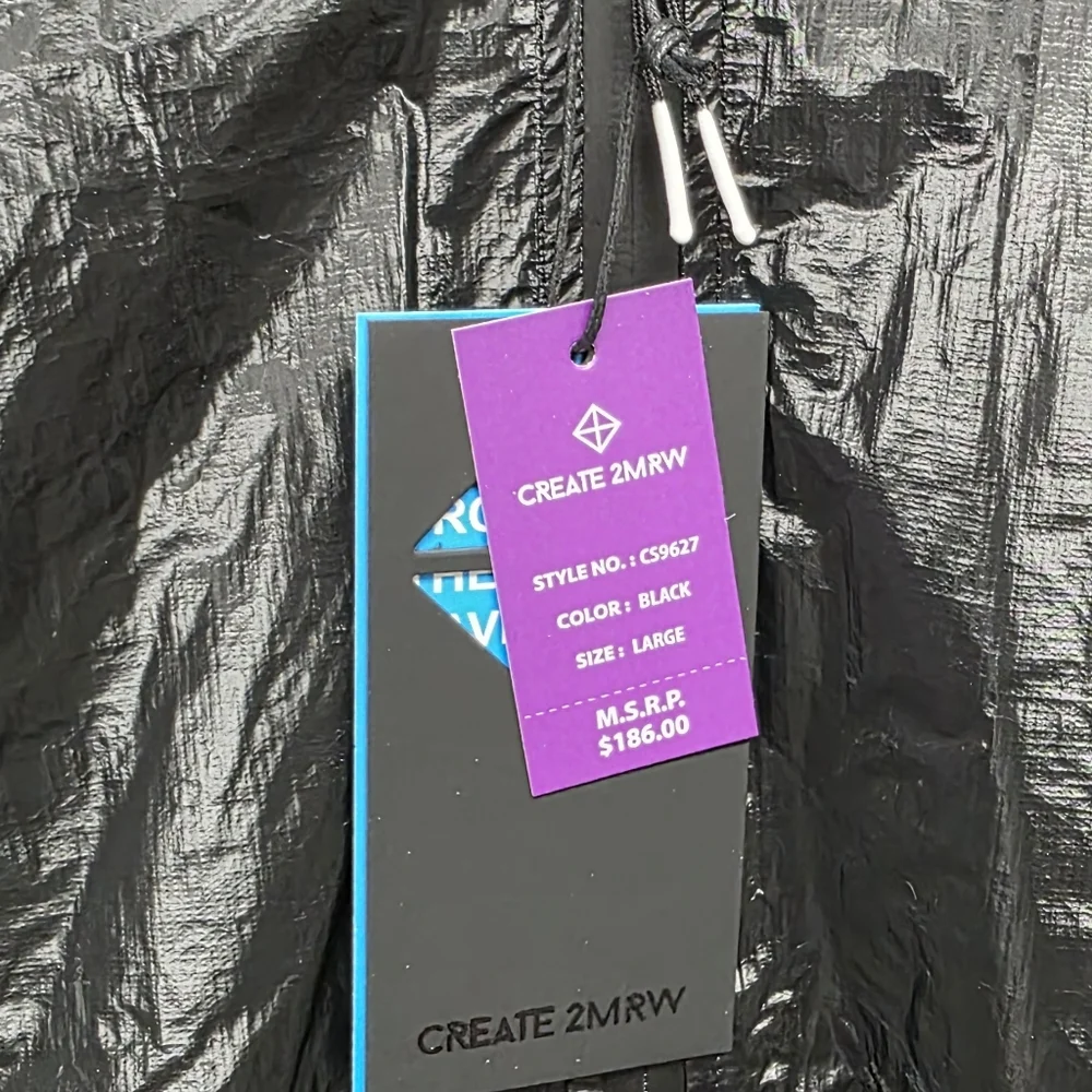 NWT Men's CREATE 2MRW Black And White Bomber Jacket‎ Size Large